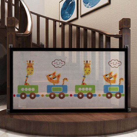 Barrière de sécurité,Barrière de sécurité extensible imprimée pour bébé (L89cmH85cm), Barrière de sécurité améliorée pour escaliers, Barrière de sécurité amovible pour enfants dans les escali