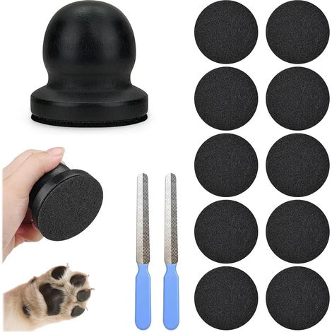 Griffoir pour chien avec 10 disques remplaçables + 2 limes à ongles pour chien, poignée en bois, grattoir en acier inoxydable pour un entretien sûr et facile (1/5)