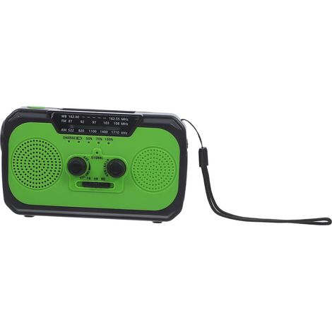 Radio Solaire d'urgence Rechargeable 2200mah Vert Lampe LED (1/5)