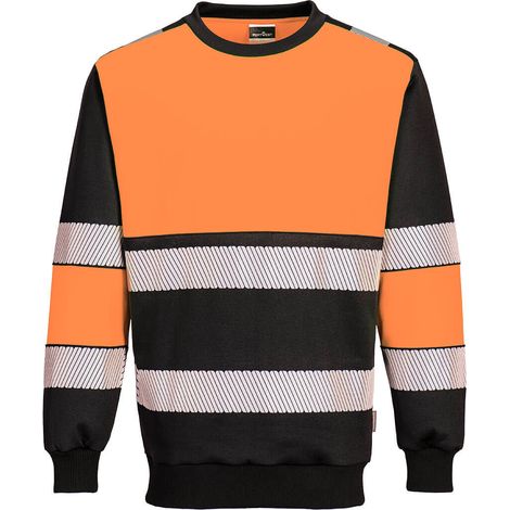 Sweatshirt Pw3 H-vis Klasse 1 - S - Orange/schwarz - Portwest