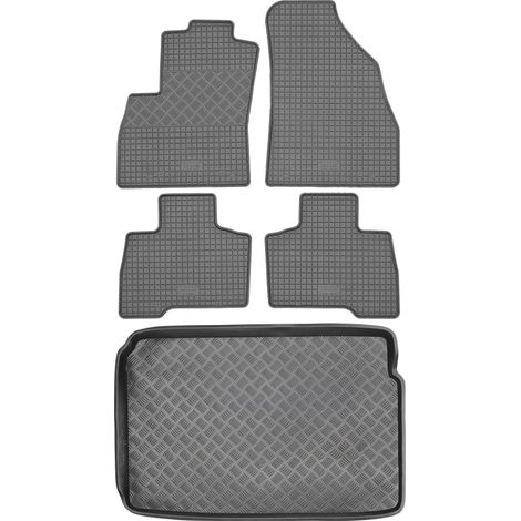 Set di tappetini in gomma per auto e tappetino per bagagliaio per Fiat Fiorino Kombi dal 2008 al 2016. (1/5)