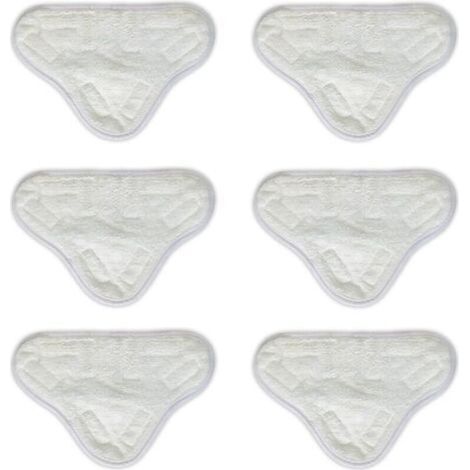 Confezione da 6 panni in microfibra per la pulizia con scopa a vapore, panni di ricambio compatibili con le scope a vapore lavabili H2O X5 e H2O.