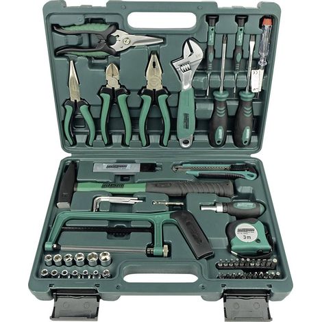 Brüder Mannesmann M29074 Set di strumenti verde 74 pezzi