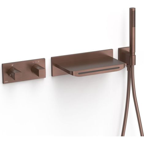 Kit robinet thermostatique encastré 2 voies pour baignoire et douche B-system Volcanic - TRES 30725207VO