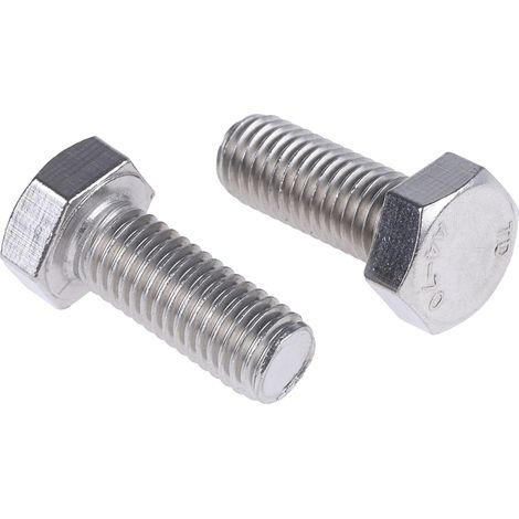 Rs Pro – Vis à tête hexagonale M12 x 30mm – Acier inoxydable A4 316 brut – Filetage métrique pas standard – Lot de 10 vis (1/3)