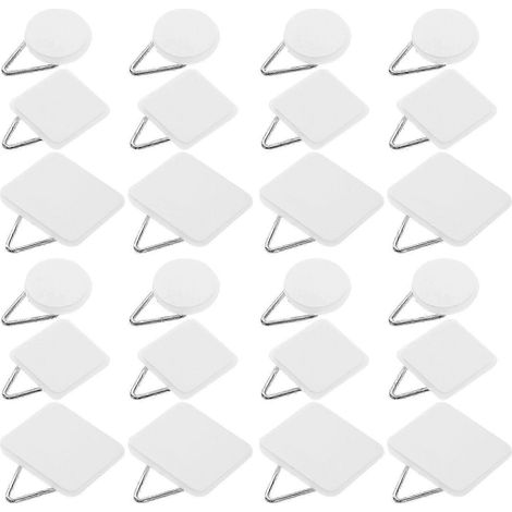 30 crochets en plastique pour plateaux avec crochets adhésifs carrés et ronds, adaptés pour suspendre des tableaux, des miroirs, des horloges, etc. (1/4)