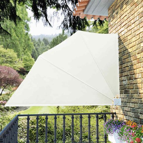 41577 Collapsible Balcony Side Awning Cream 160x240 cm vidaXL