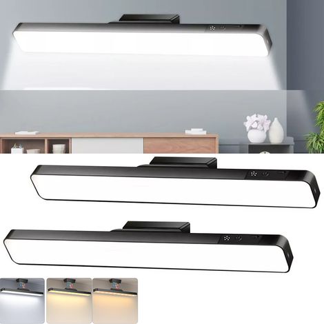Éclairage magnétique sous meuble LED avec température tricolore et luminosité réglable en continu adapté aux armoires câbles intégrés 2PCS (1/5)