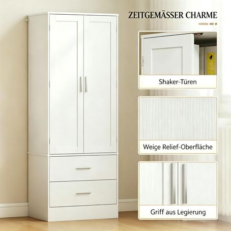 Buffet de cuisine haut avec 2 portes, 8 compartiments à épices, 2 tiroirs et étagères réglables, meuble rangement pratique pour la cuisine domestique (1/5)