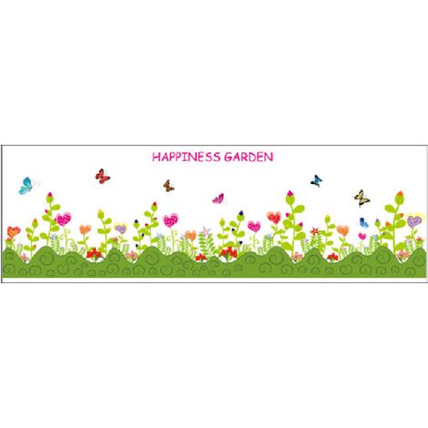 Aufkleber mit grünem Blätter- und Blumenmuster für Wohnzimmer, Schlafzimmer, Hintergrund, Wanddekoration (SK7006) (1/5)