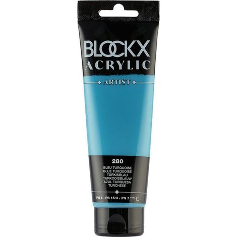 Peinture acrylique - Bleu turquoise - 280 - BLOCKX Artist - Qualité beaux-arts - Tube 120ml