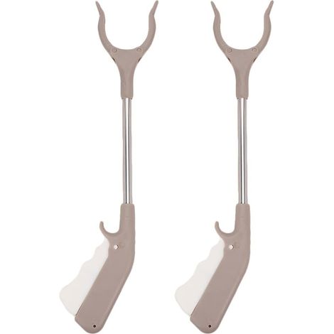 Lot de 2 pinces ramasse-déchets en acier inoxydable, outil hygiénique pour jardin, pique-nique et grillades en extérieur (1/5)
