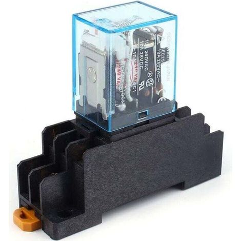 Relais Puissance Bobine AC 220V 10A DPDT LY2NJ HH62P HHC68A-2Z Avec Socle Prise (1/4)