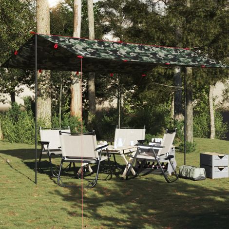Lona de camping de camuflaje vidaXL 406x306 cm Impermeable (1/5)