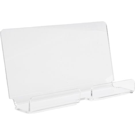 Lot de 2 supports muraux pour tablette, en acrylique transparent avec trou pour smartphone ou liseuse électronique. (1/5)