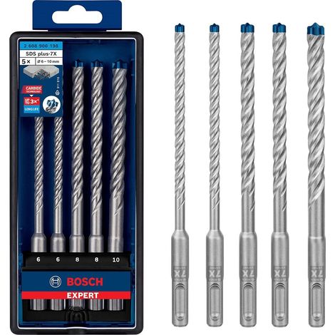 Bosch Professional EXPERT 7X SDS Plus 5 Piece Drill Bit Set Blue Tip Tough Box