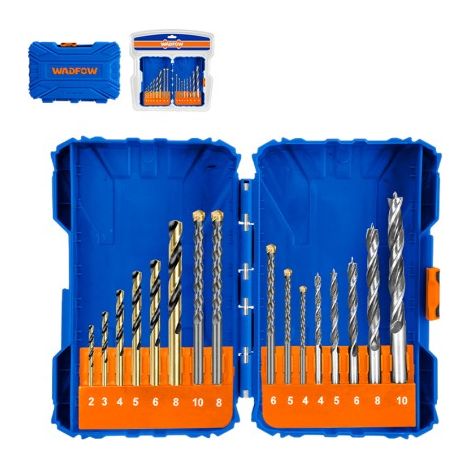 WADFOW WMJ6516 Coffret de forets assortis pour métal, maçonnerie et bois (1/4)