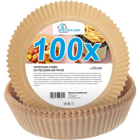 Extralink home de inserti  carta per friggitrici, rotonda, 16 cm, 100 pz.