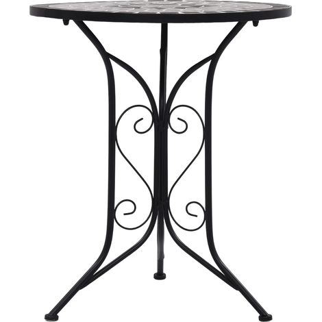 INLIFE Table de bistro mosaïque Gris 61 cm Céramique (1/5)