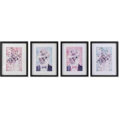 Cadre DKD Home Decor Chats (35 x 2,5 x 45 cm) (4 Unités) (1/3)