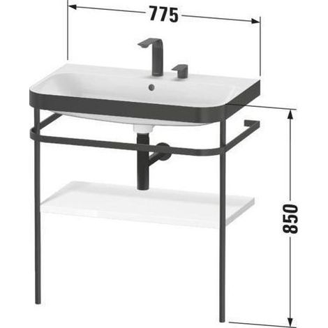 Duravit Happy D.2 Plus c-bonded Set mit Metallkonsole, 775x490mm, (1/5)