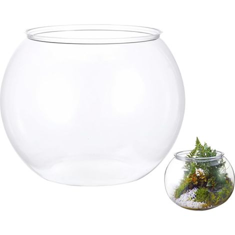 1 Bocal à Poissons Rond, Matériau ABS Incassable, Design Transparent Compact, Idéal pour Maison ou Bureau