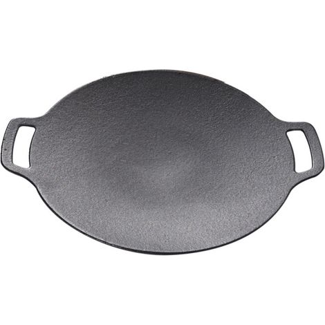 Wok en fonte pour cuisson, grillage et barbecue, plateau de cuisson rond pour camping et pique-nique en plein air