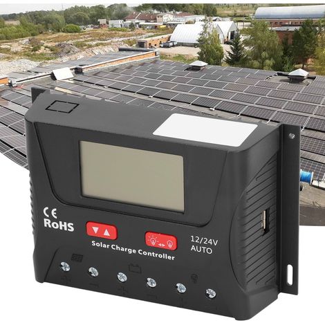 HP Serie 40A 12V/24V PWM Solar-Lade-/Entladeregler mit LED-Anzeige und USB-Anschluss (1/5)