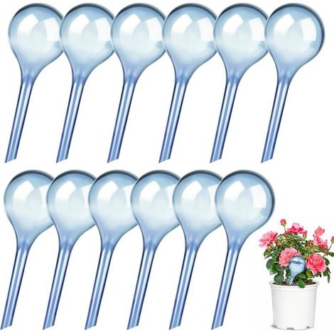 12 Pièces Boules D'Irrigation pour Plant, Globes d'Arrosage 13 x 5 cm, Arrosage Automatique Plante Interieur, Boule en Verre d'irrigation Distributeur Eau Plante pour Fleurs Jardin en Pot (1/5)