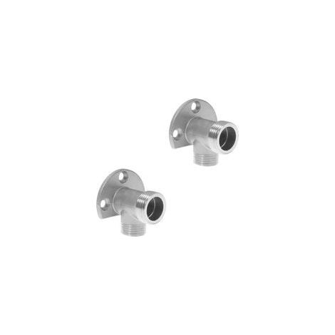 (Silber) 2-teiliges Wandmontage-Set für Badezimmerarmaturen, inklusive Winkelstück und Schlauchanschluss für die Wandmontage. (1/4)