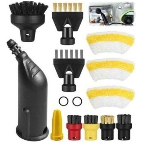 Kaelt - 14 pièces pour accessoires Kärcher SC1 SC3 SC5 SC4 SC2, pour accessoires de nettoyeur vapeur Kärcher SC1 SC3 SC5 SC4 SC2 comprenant une buse allongée, une buse courbée, une brosse ronde, une b (1/5)