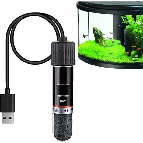 Termostato per mini riscaldatore per acquario da 10 W ricaricabile tramite USB, asta di riscaldamento salvaspazio per acquari e piccoli acquari