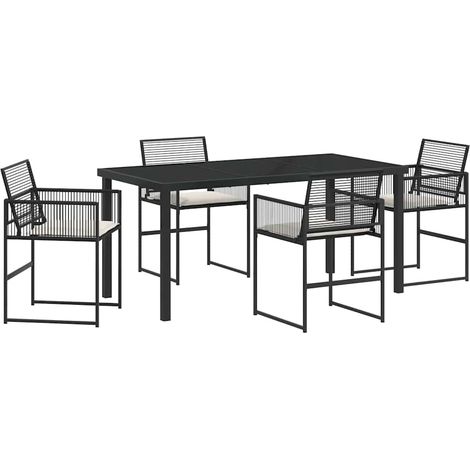 Maison Exclusive - Set da Pranzo per Giardino 5 pcs Nero polyrattan (1/5)