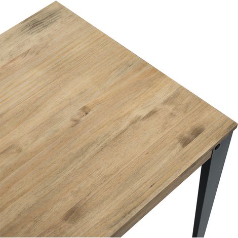 Mesa Lunds Cuadrada 70x70x75cm Negra en madera maciza de pino acabado vintage estilo industrial Box Furniture