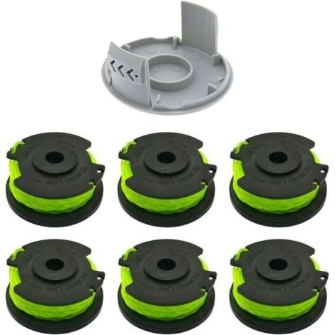 Bobine de remplacement pour brosse Ryobi RAC142 36V, accessoire pour tondeuse, bobine de remplacement pour tondeuse, pour brosses radio RLT36B33 et RY36LT33A-0 (6 bobines + 1 capuchon) (1/5)