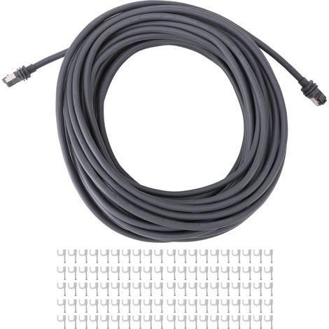 Câble de rechange pour Starlink Gen3 V3 IP68 imperméable 1200Mbps haut débit gain de place câble rallonge satellite rectangulaire avec attaches câbles 100ft/30.5m (1/5)