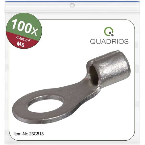 Quadrios 23C513 Capocorda ad anello Sezione Max=6 mm² Ø foro=6.5 mm Non isolato 100 pz. (1/5)