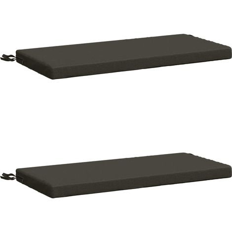 2-Piece Bench Cushions SOEST 100% Polyester Anthracite vidaXL (1/5)