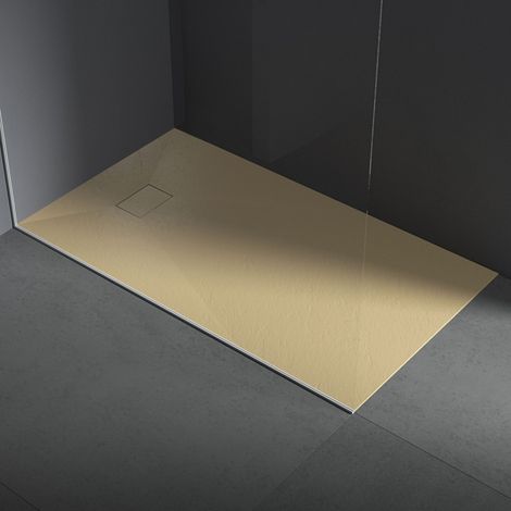 Piatto doccia in resina 90x140 cm effetto pietra colore beige CUBA