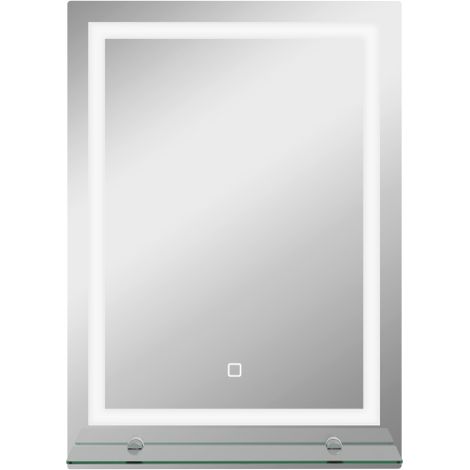 Specchio da bagno con illuminazione LED integrata, 3 modalità di colore (caldo/neutro/freddo), comando touch intelligente, funzione memoria, impermeabile IP44, telaio in alluminio spazzolato, dimensio