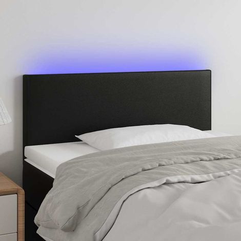 vidaXL Cabecero con luces LED cuero sintético negro 80x5x78/88 cm (1/5)