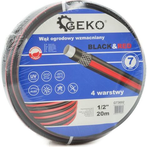 Tubo da giardino rinforzato nero e rosso 1/2" 50 m (81)