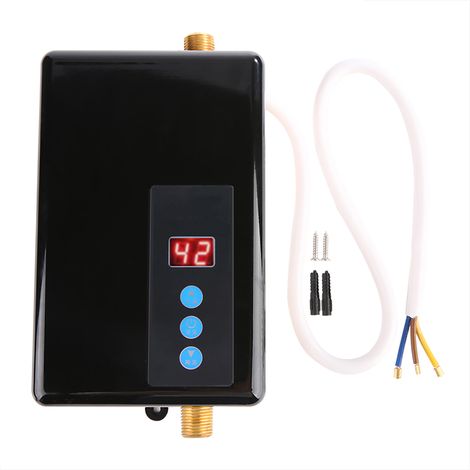 Eosnow 220 V 5,5 kW Mini Instant Electric Warmwasserbereiter Tankless Dusche Heißes System Küche Schwarz (1/5)