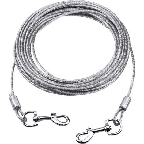 Câble d'attache pour Chiens jusqu'à 80 kg, 10M (Blanc), Animaux de Compagnie Plomb pour Chiens de Petite, Moyenne ou Grande Taille (Blanc, 10M) (1/4)