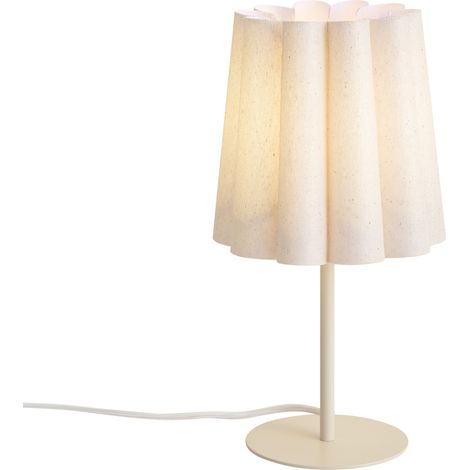 QAZQA Lampe de table Japandi beige avec abat-jour en tissu 35 cm (1/5)