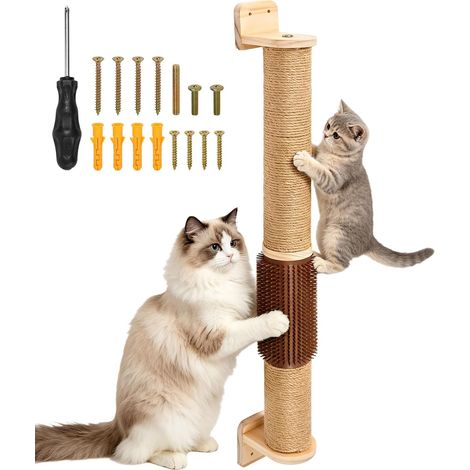 Tiragraffi da parete per gatti con spazzola integrata, 75 cm (1/5)