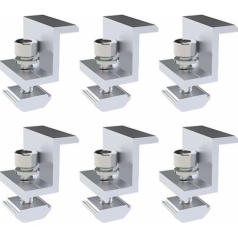 6 staffe di montaggio per pannelli solari, staffe per pannelli fotovoltaici a pressione laterale tipo Z, altezza 45 mm (1/5)