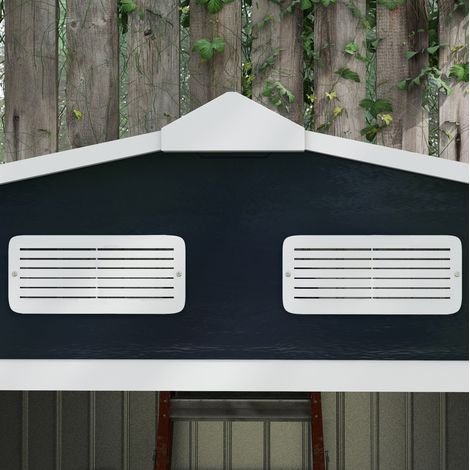 Abri de jardin en acier gris charbon avec plancher et portes coulissantes 277 x 195 x 192 cm (1/5)