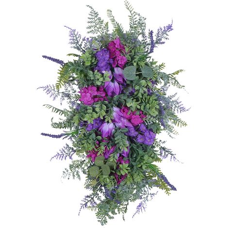 Guirlande Printemps - Guirlande Pourporte En Plastique Violet Et Multicolore - Décoration Intérieure Et Extérieure - 1 Pièce (1/5)