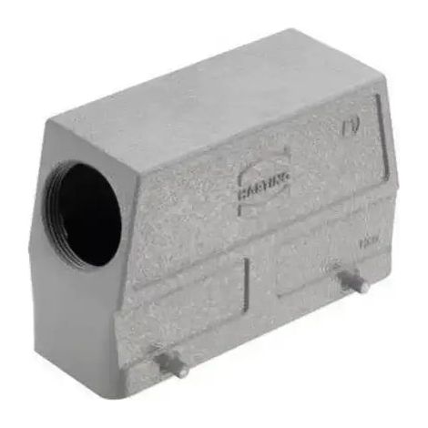 [NEUWERTIG] B-Ware Harting Tüllengehäuse Steckergehäuse M40 24 B Grau Seiteneingang Querbügel Alu